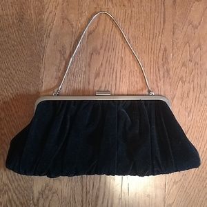 Mary Kay ruched black velvet evening bag